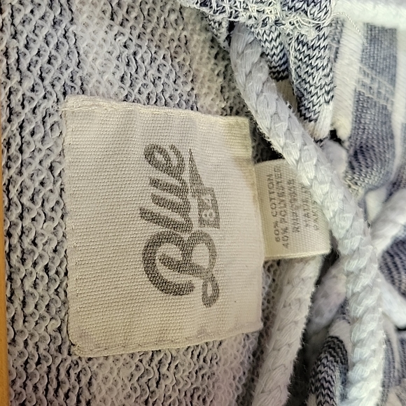 Blue 84 Cotton Hooded Blue and White Sweatshirt Size M - Picture 3 of 6